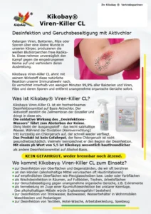Kikobay Viren-Killer Flyer Vorderseite als Bild
